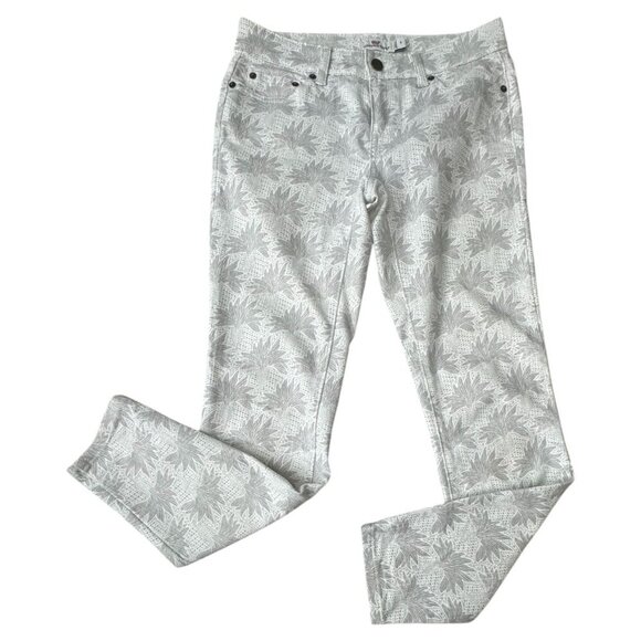 Vineyard Vines White Flower Eyelet Printed Skinny Jeans Stretch Denim Womens 4 - Picture 3 of 8